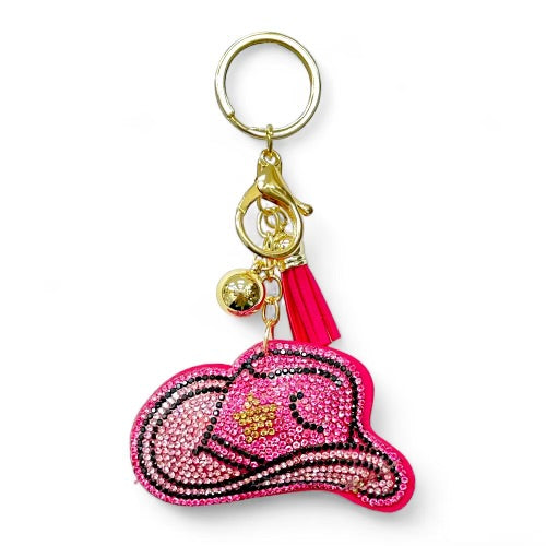Rhinestone Cowboy Hat Keychain