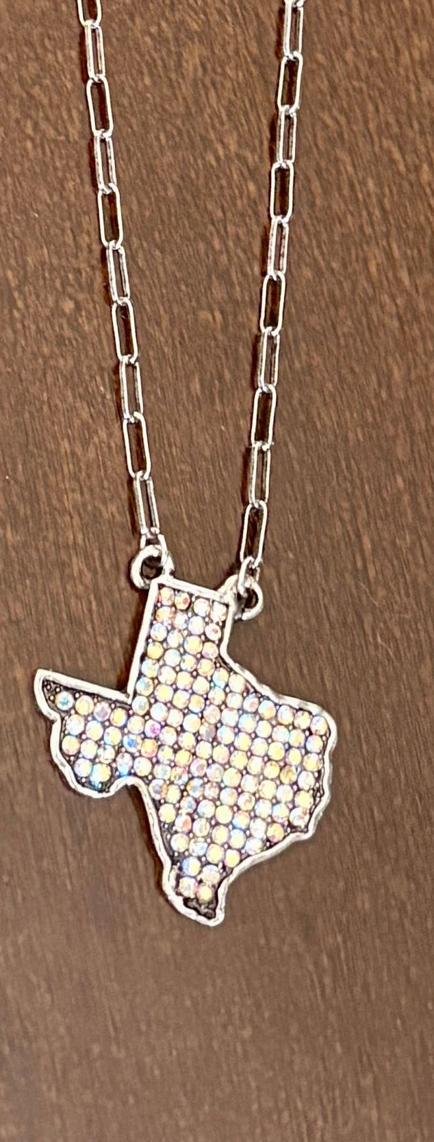 Shape of Texas Rhinestone Necklace