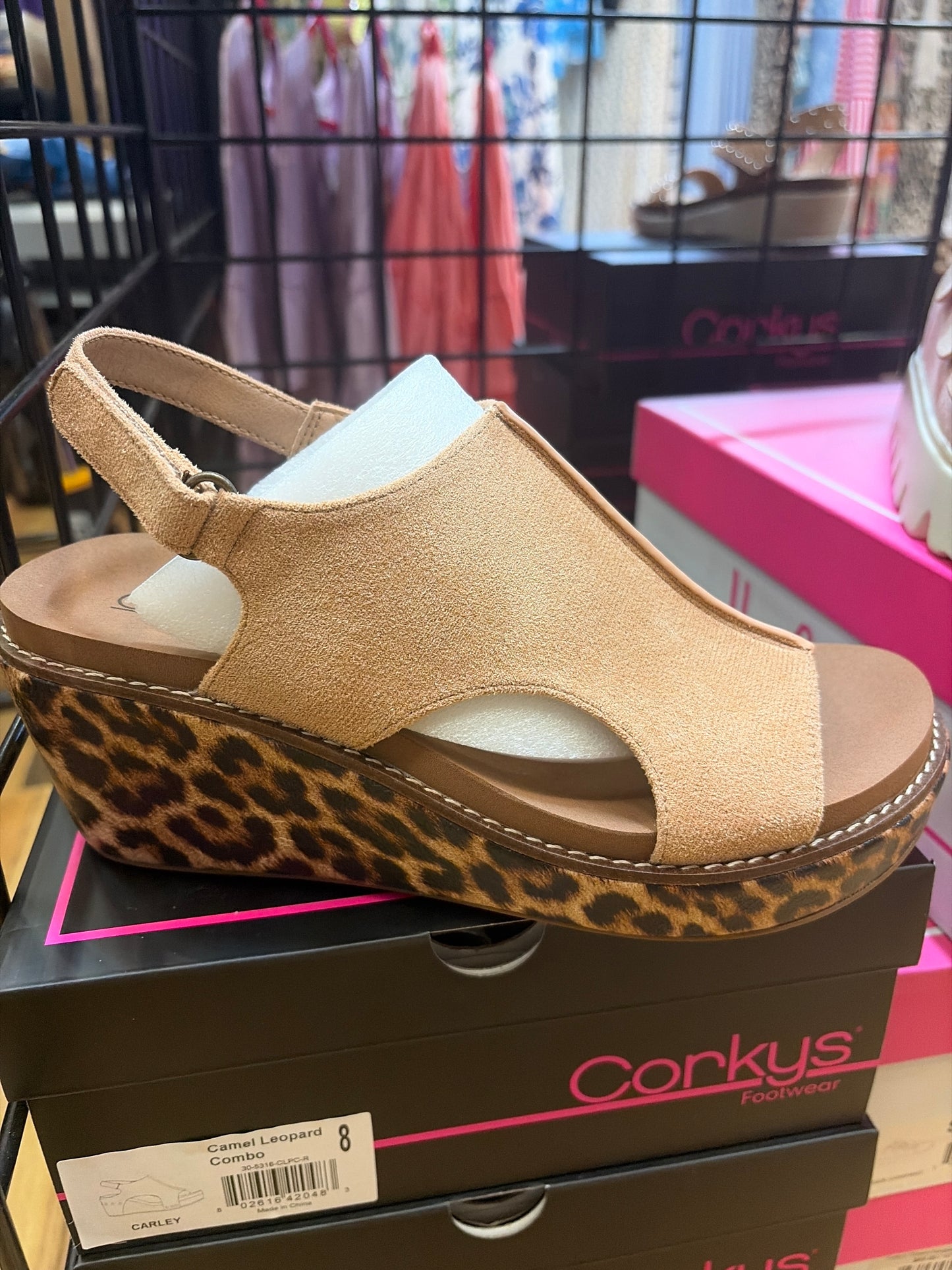 Corky’s Tan Cheetah Wedge