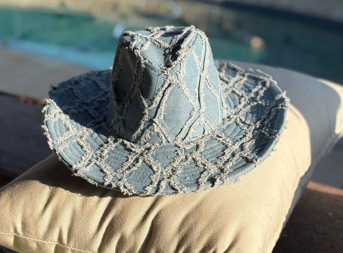 Denim Ripped Cowboy Hat