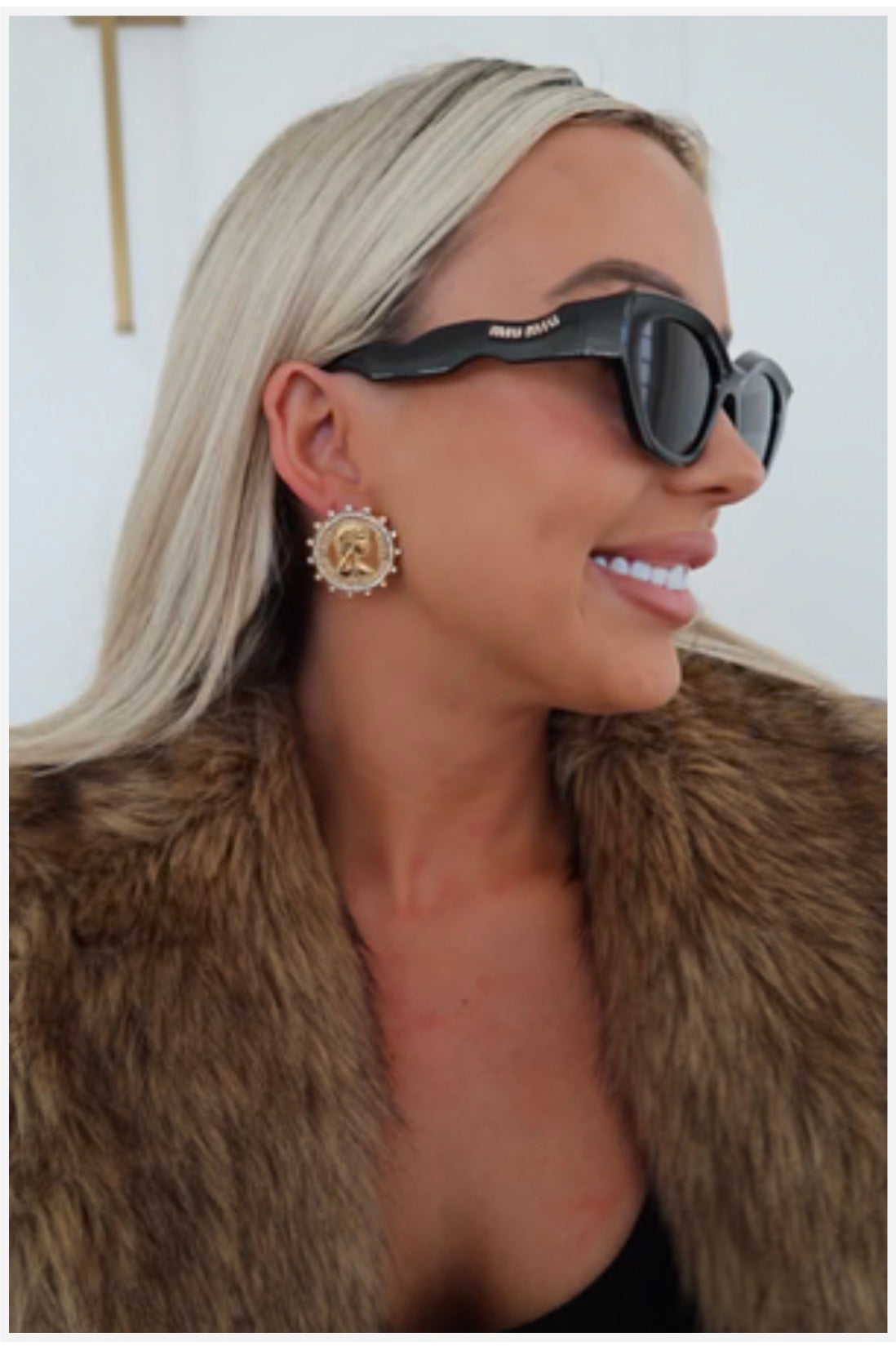 Vintage Coin Gold Earrings