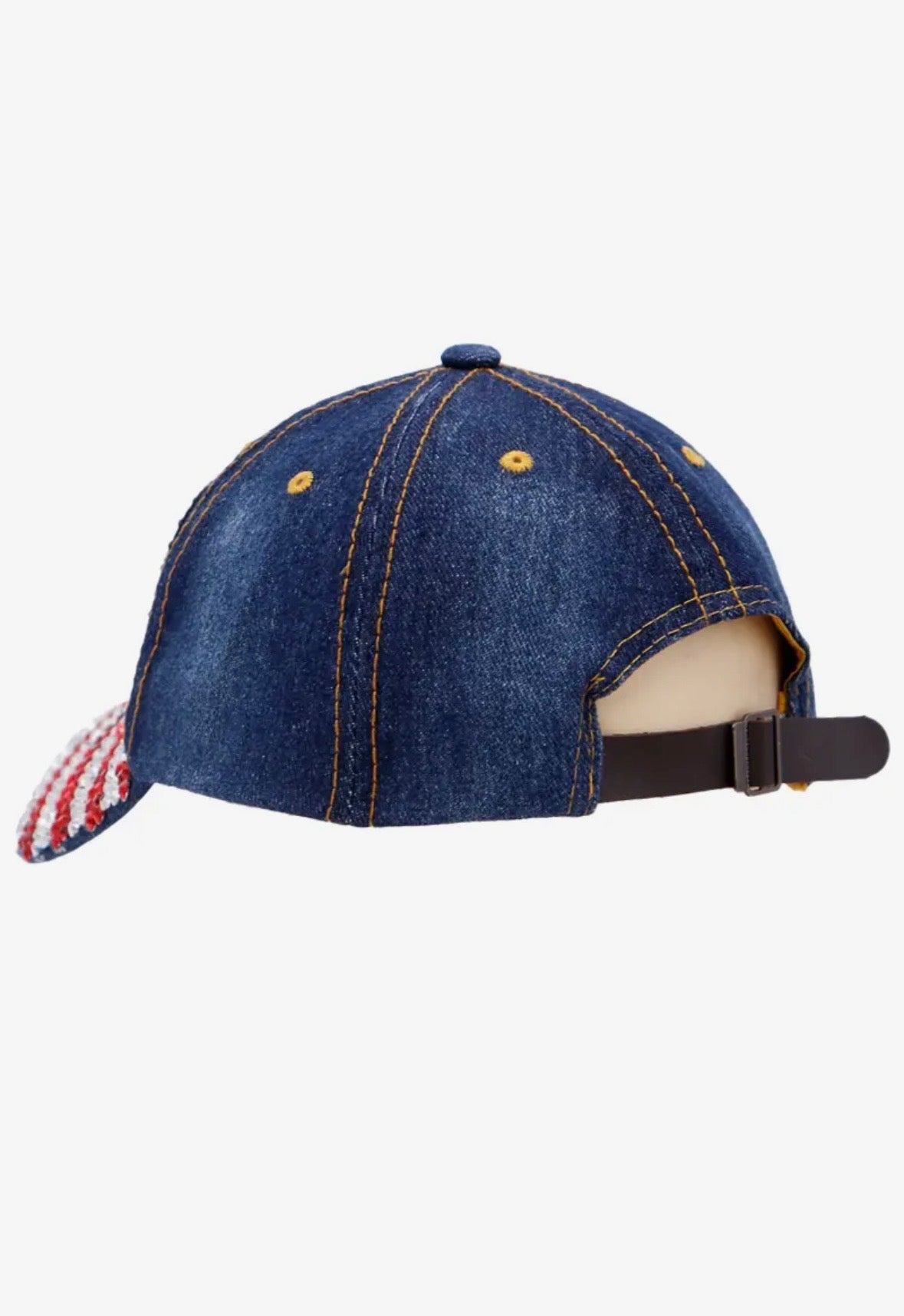 Denim Rhinestone USA Ballcap