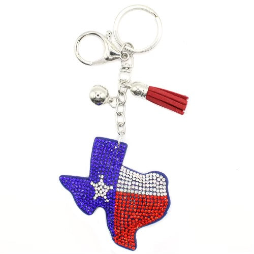 Sparkly Red, White & Blue Keychain