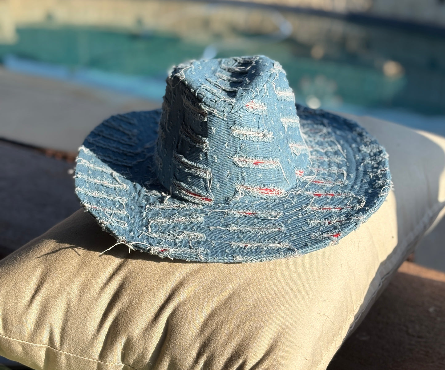 Denim Ripped Cowboy Hat