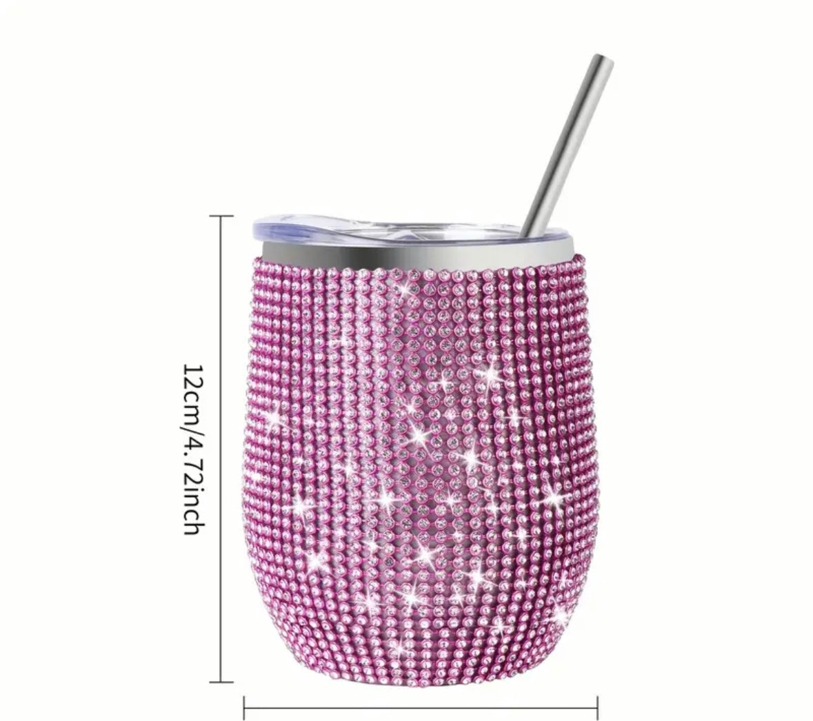 Rhinestone 12oz Tumblers with Straw