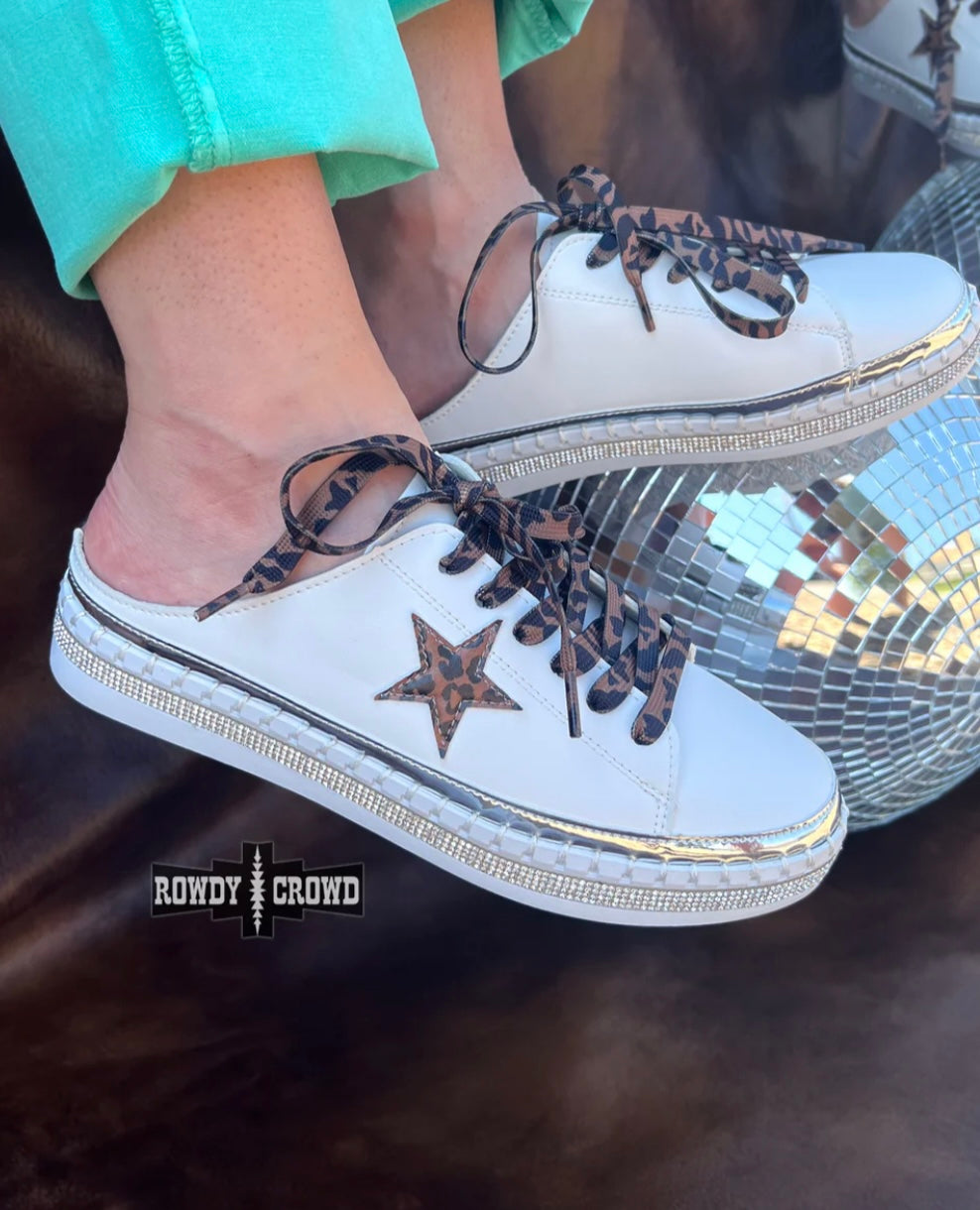 Rowdy Crowd Backless Sneakers with Leopard