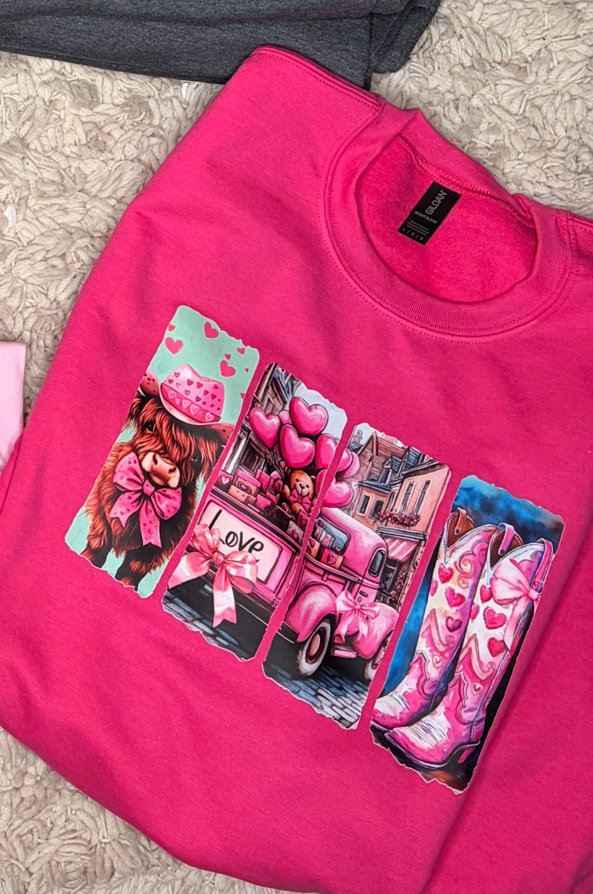 Magenta Pink Sweeter 4 Frame with Cow and Boots