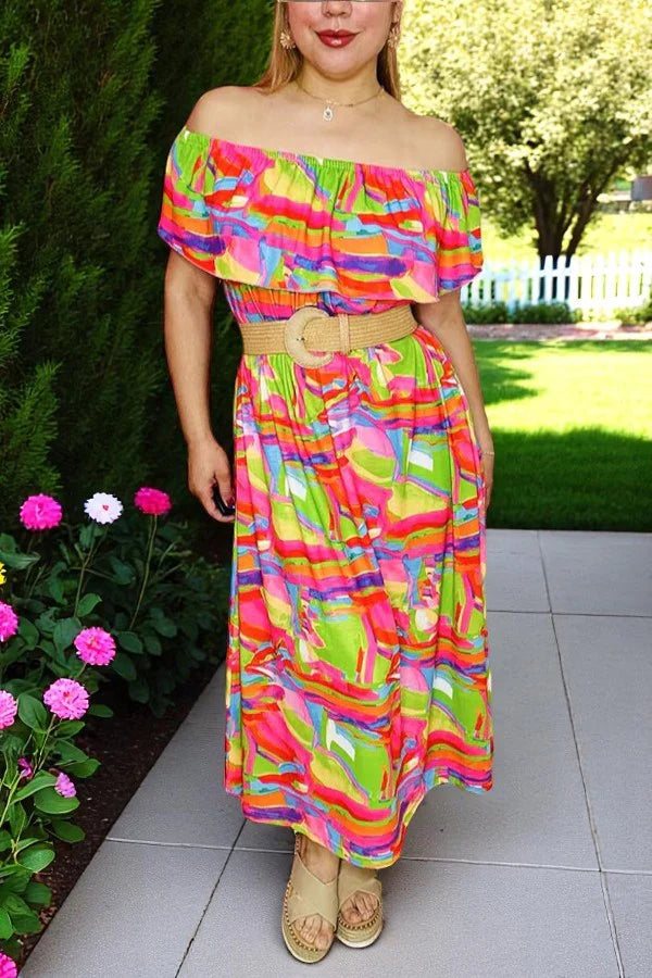 Multi Colored Neon Maxi Dress