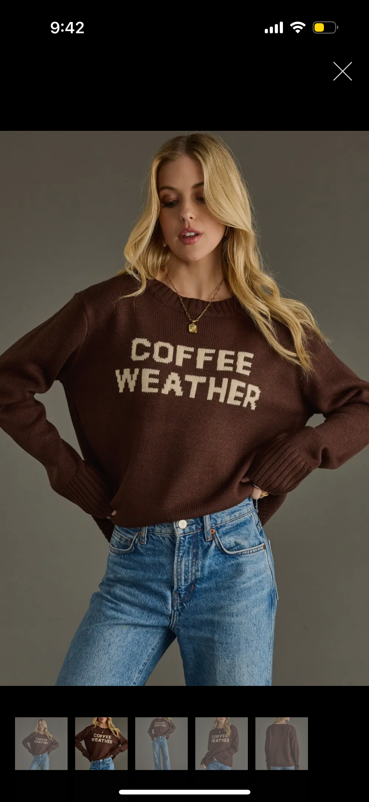 Coffee Weather Chocolate Brown Knit Sweater