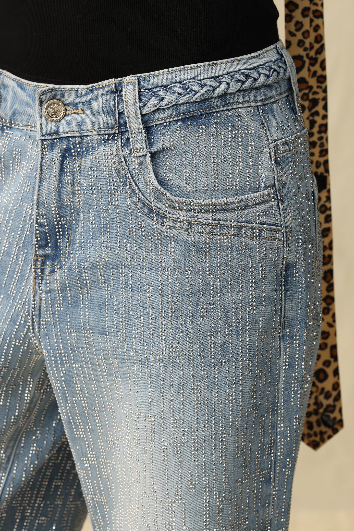 Bayeas Sparkly Light Denim Jean