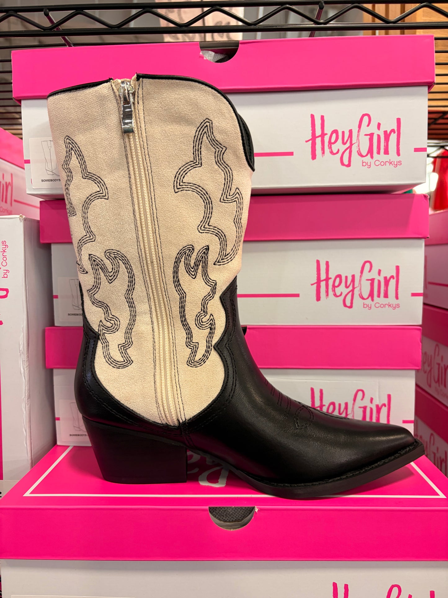 Corky’s Black and Ivory Stitched Boot