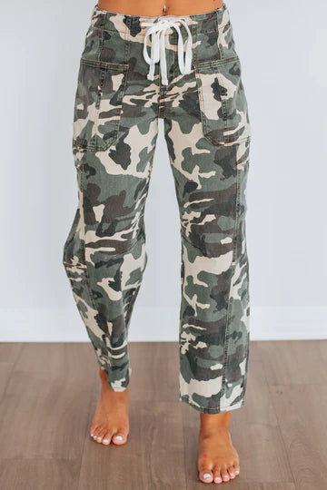 Risen Camo Barrel Jeans