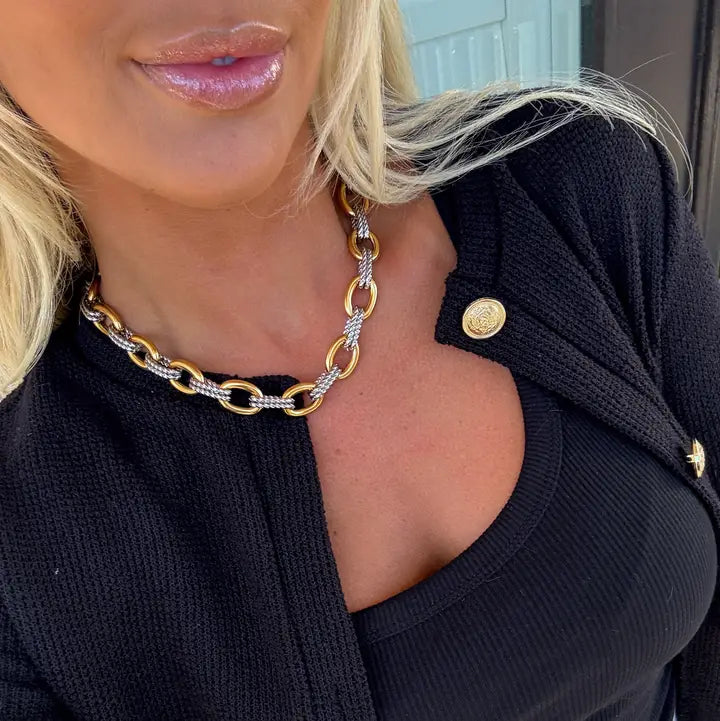 ChanSutt Two Tone Chain Link Layering Necklace