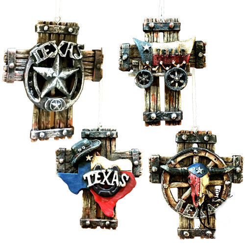Double Pane Cross Christmas Ornament