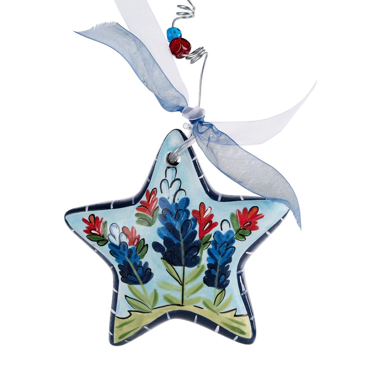 GH Bluebonnet Indian Paintbrush Star Christmas Ornament