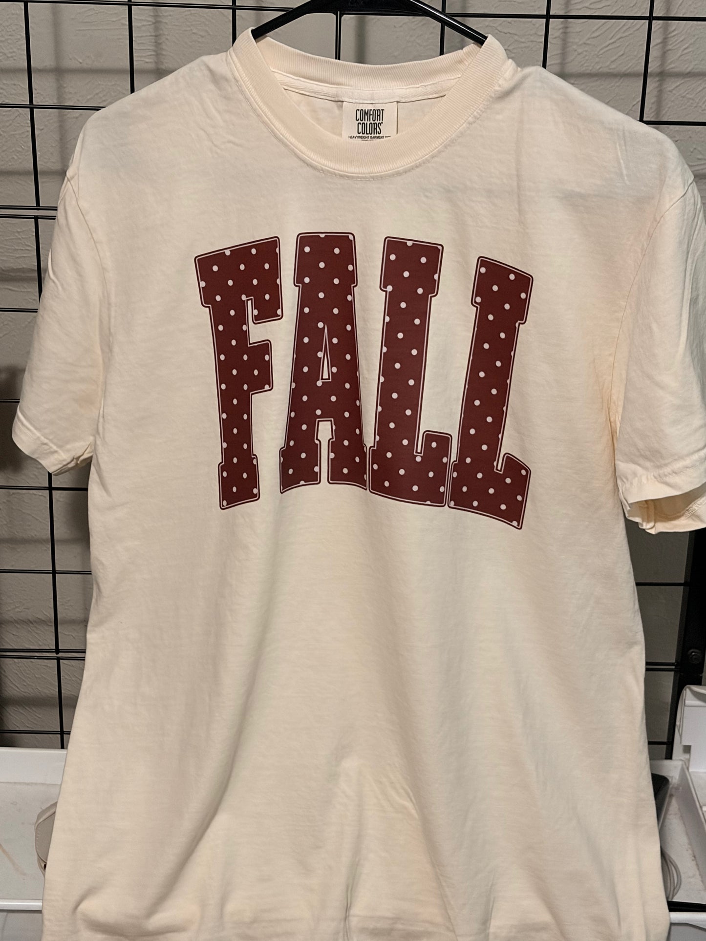 Brown and Cream FALL polka dot Graphic Tee