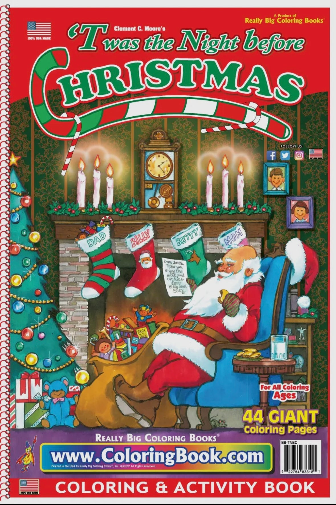 ‘Twas The Night Before Christmas Large Coloring Book