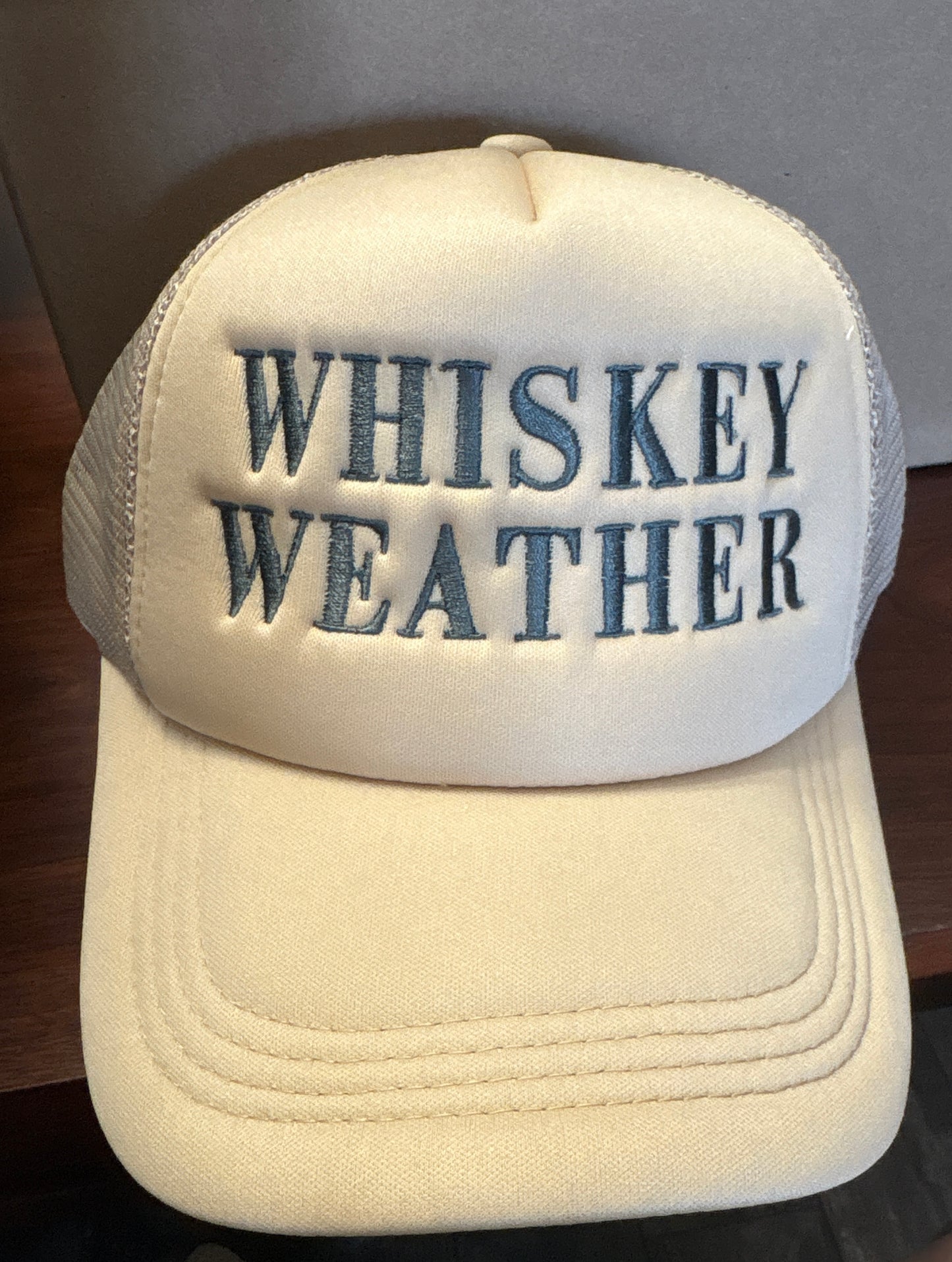 Tan Whiskey Weather Stitched Hat