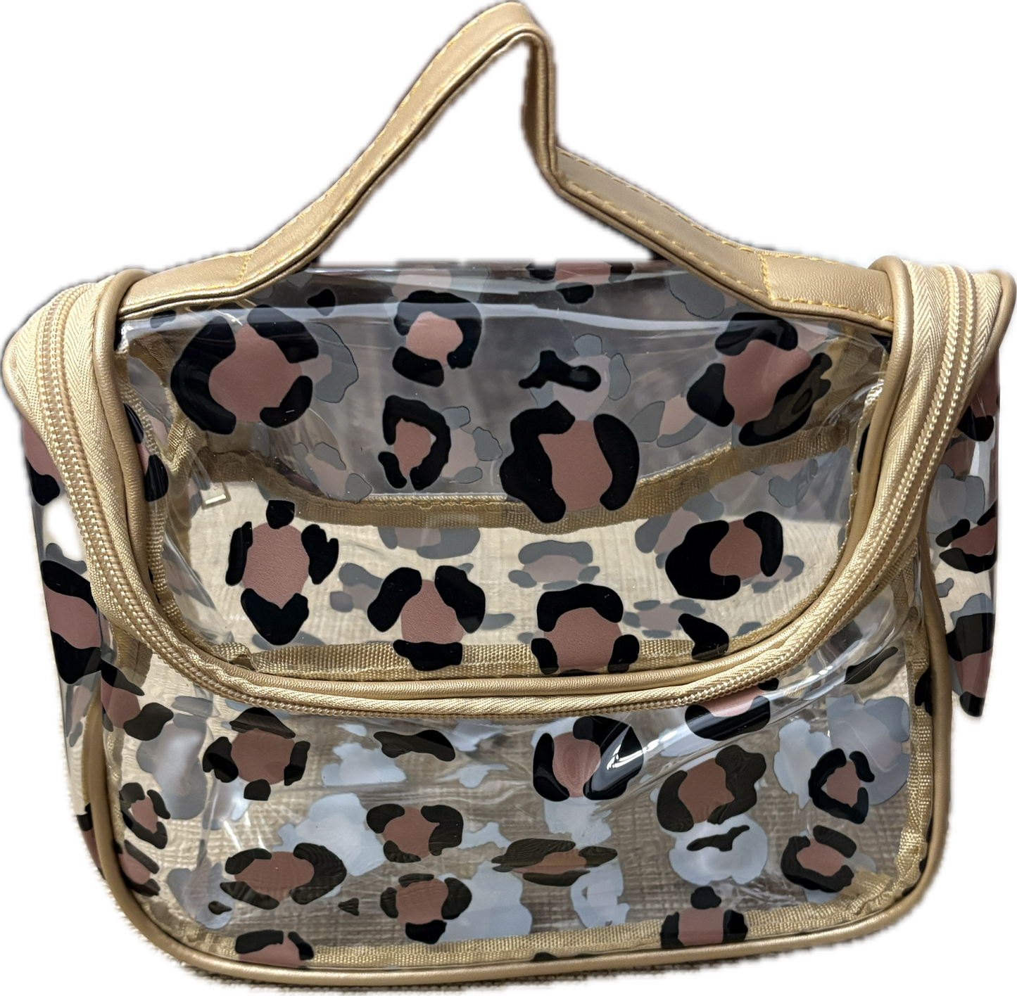 Clear with Leopard Spots Make Up Bag