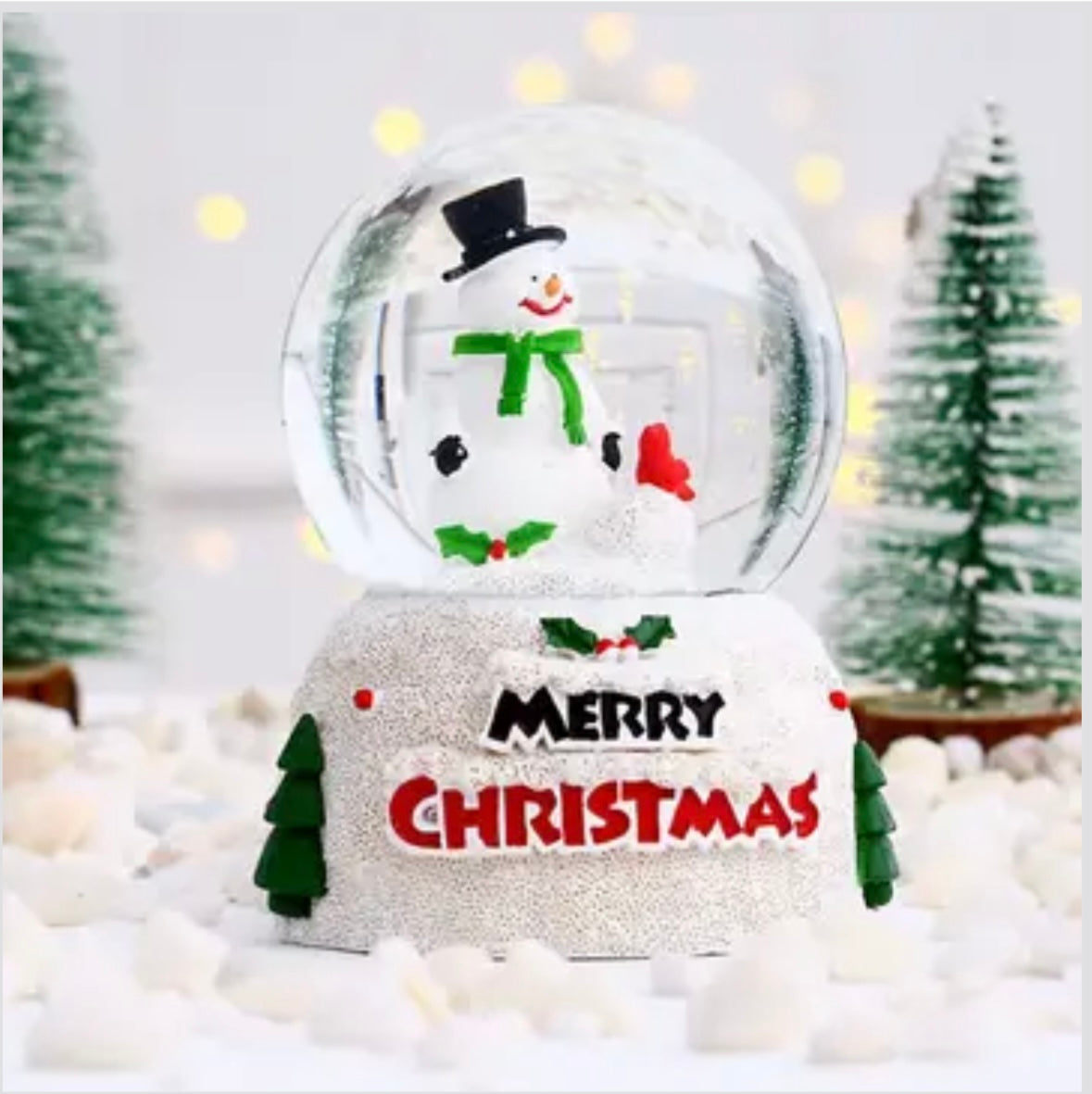 Snowman Merry Christmas Snow Globe