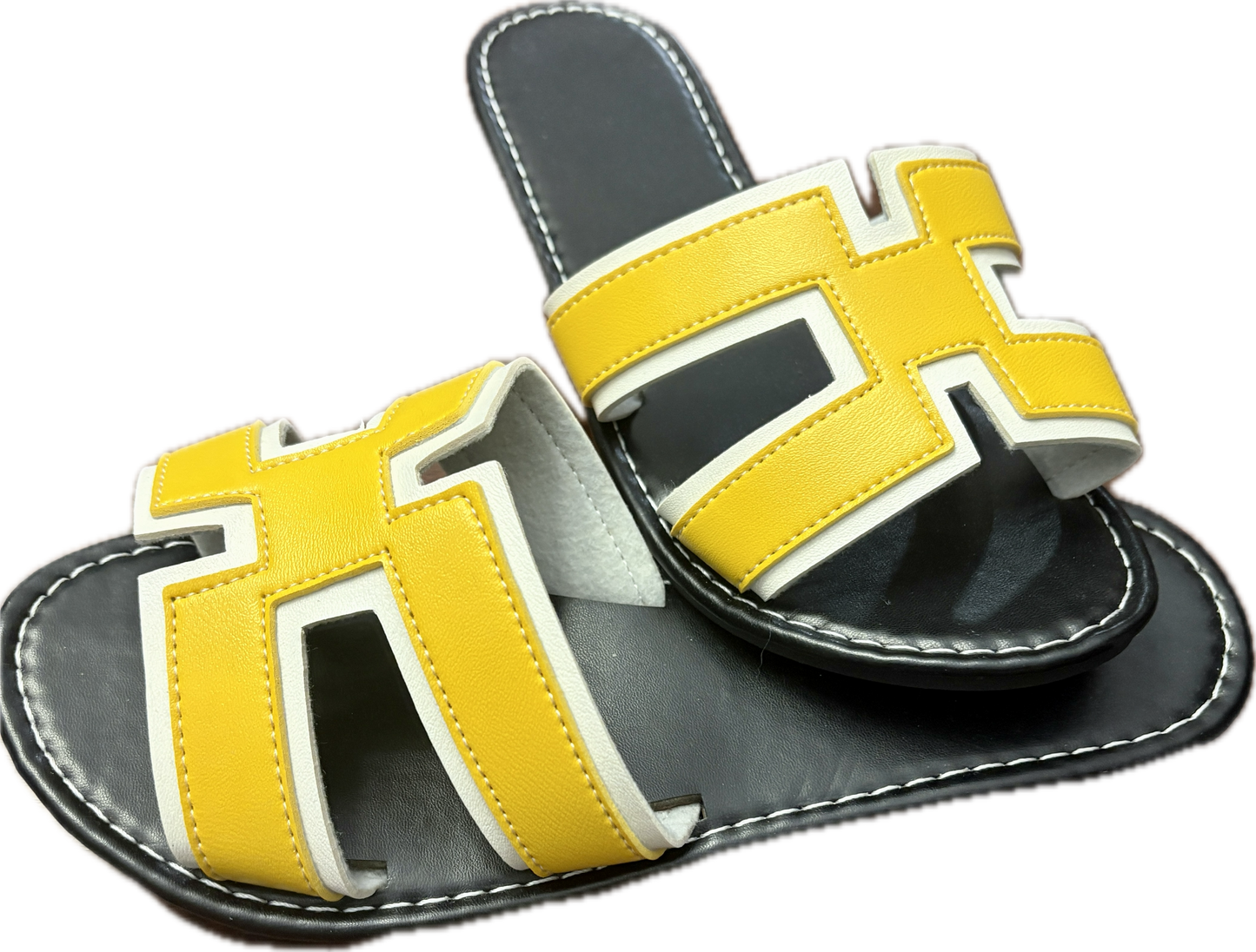 Yellow Strap Flat Sandals Sz 9