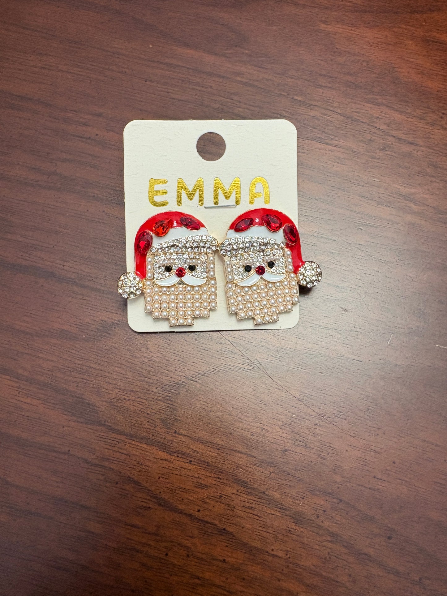 Santa Beaded Crystal Earrings