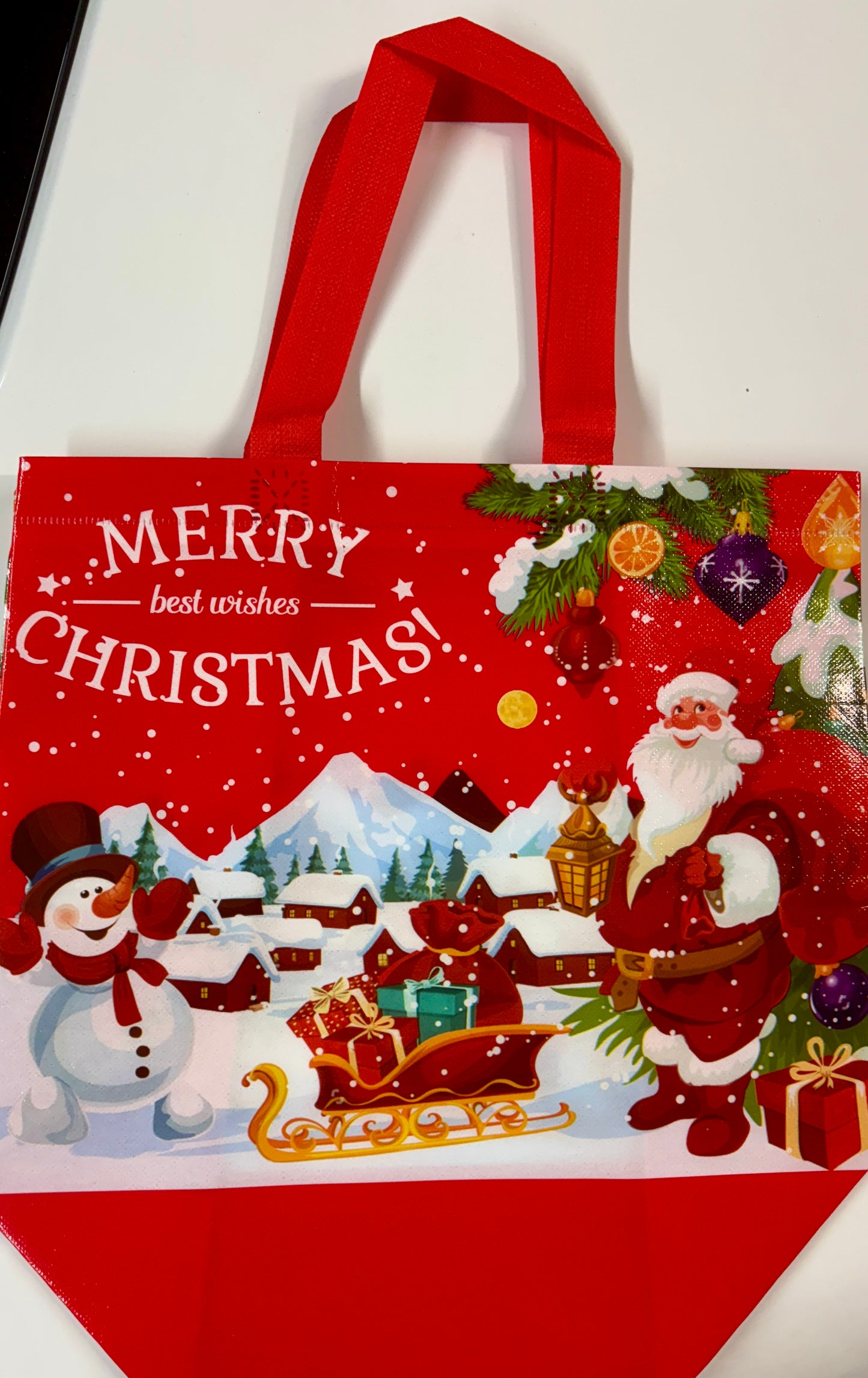 Vinyl Christmas Tote Bag