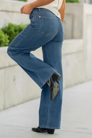 Judy Blue High Waste Vintage Wide Leg Jeans