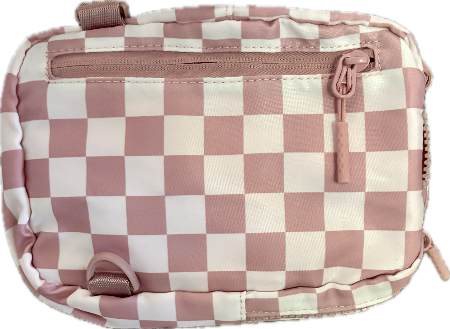 Checkered Canvas Crossbody Handbag