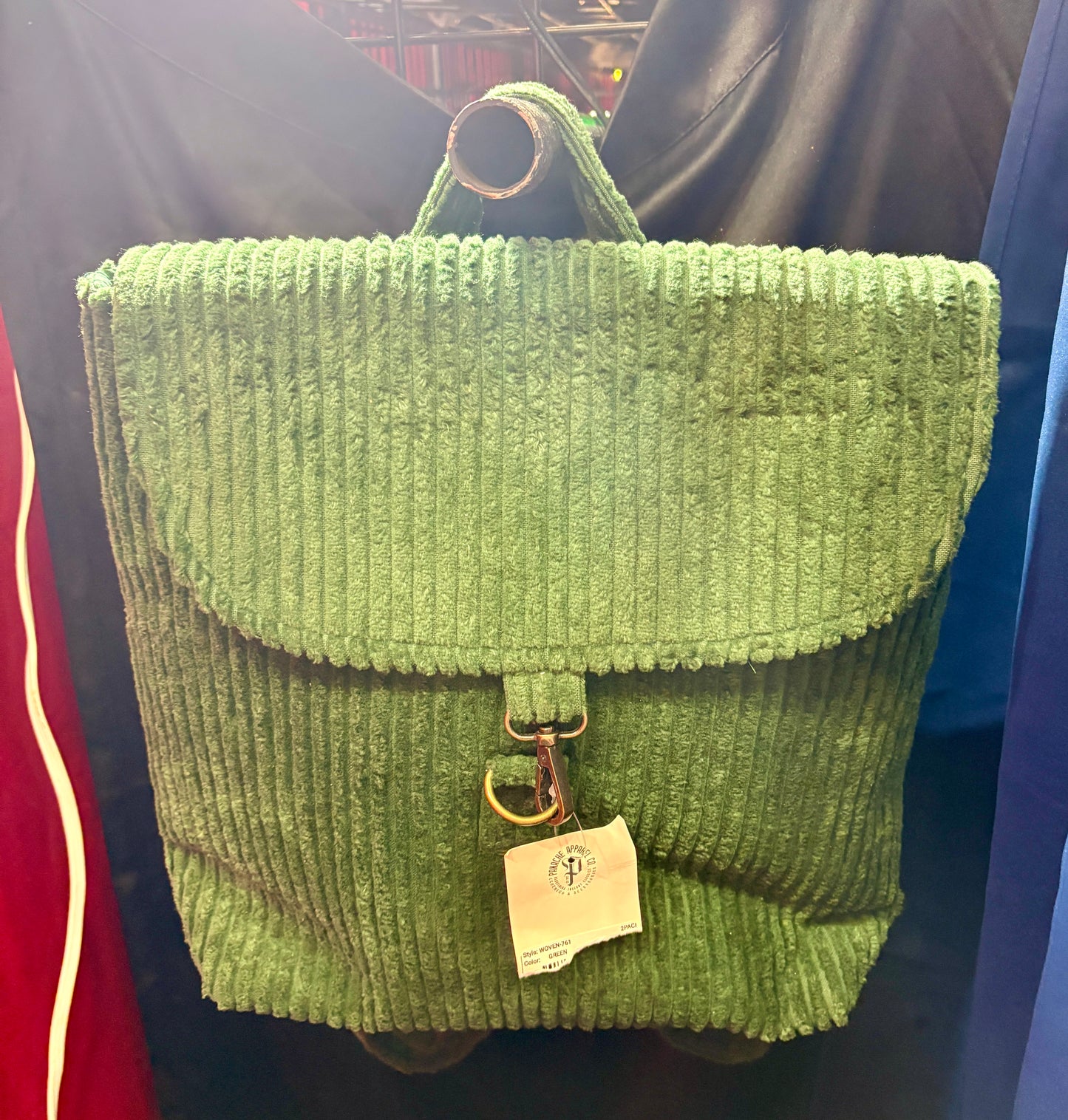 Woven Back Pack - Emerald Green