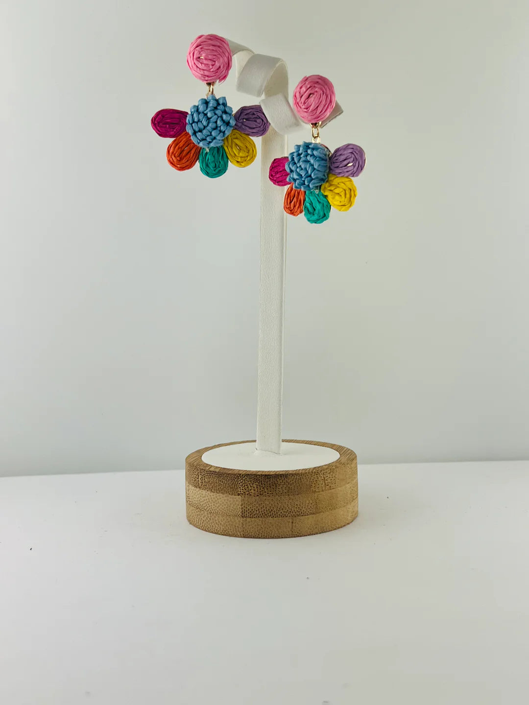 Flower Pedal Semi Circle Dangle Earrings