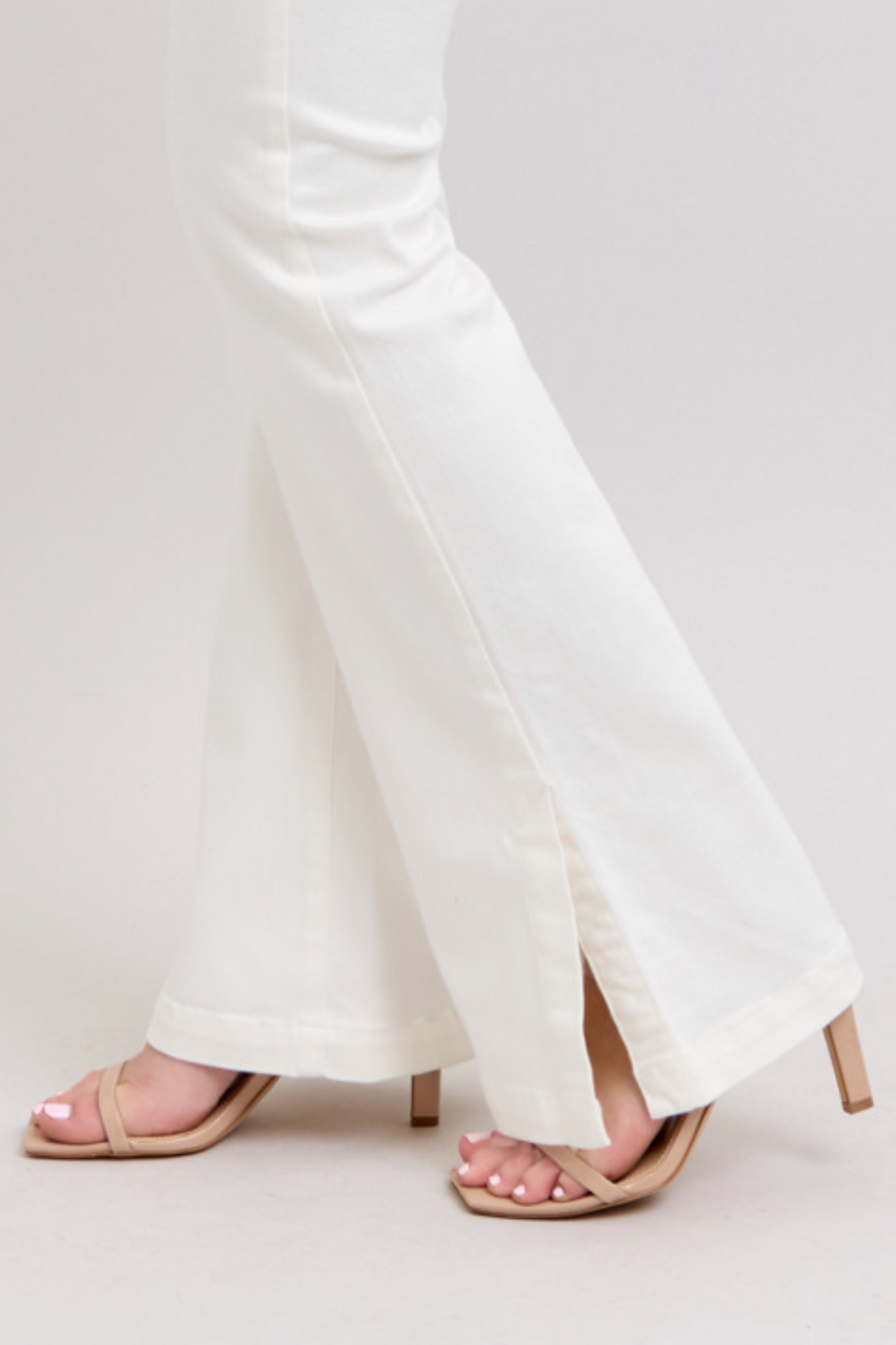 Judy Blue High Waste Side Slit Slim Boot - White
