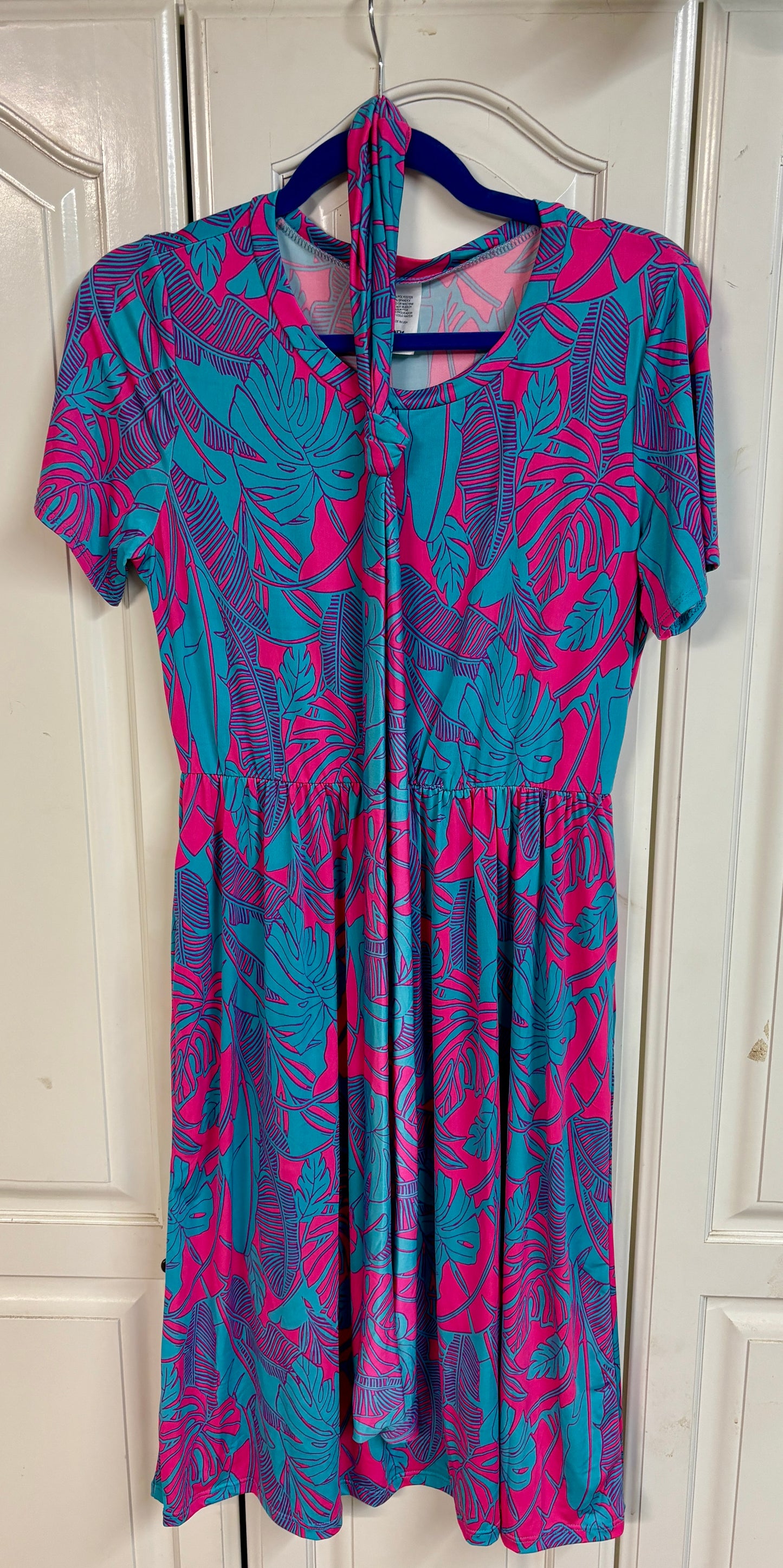 Pink & Turquoise Floral Dress