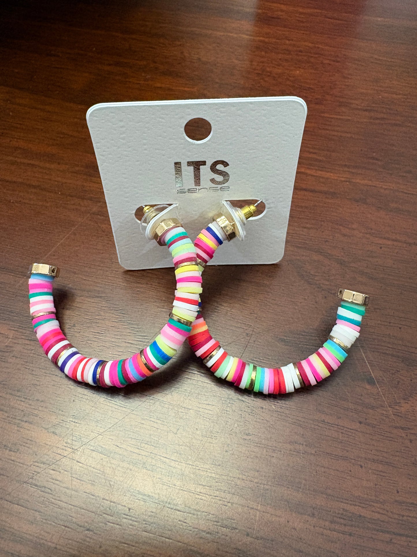 Multicolored Half Loop Earrings