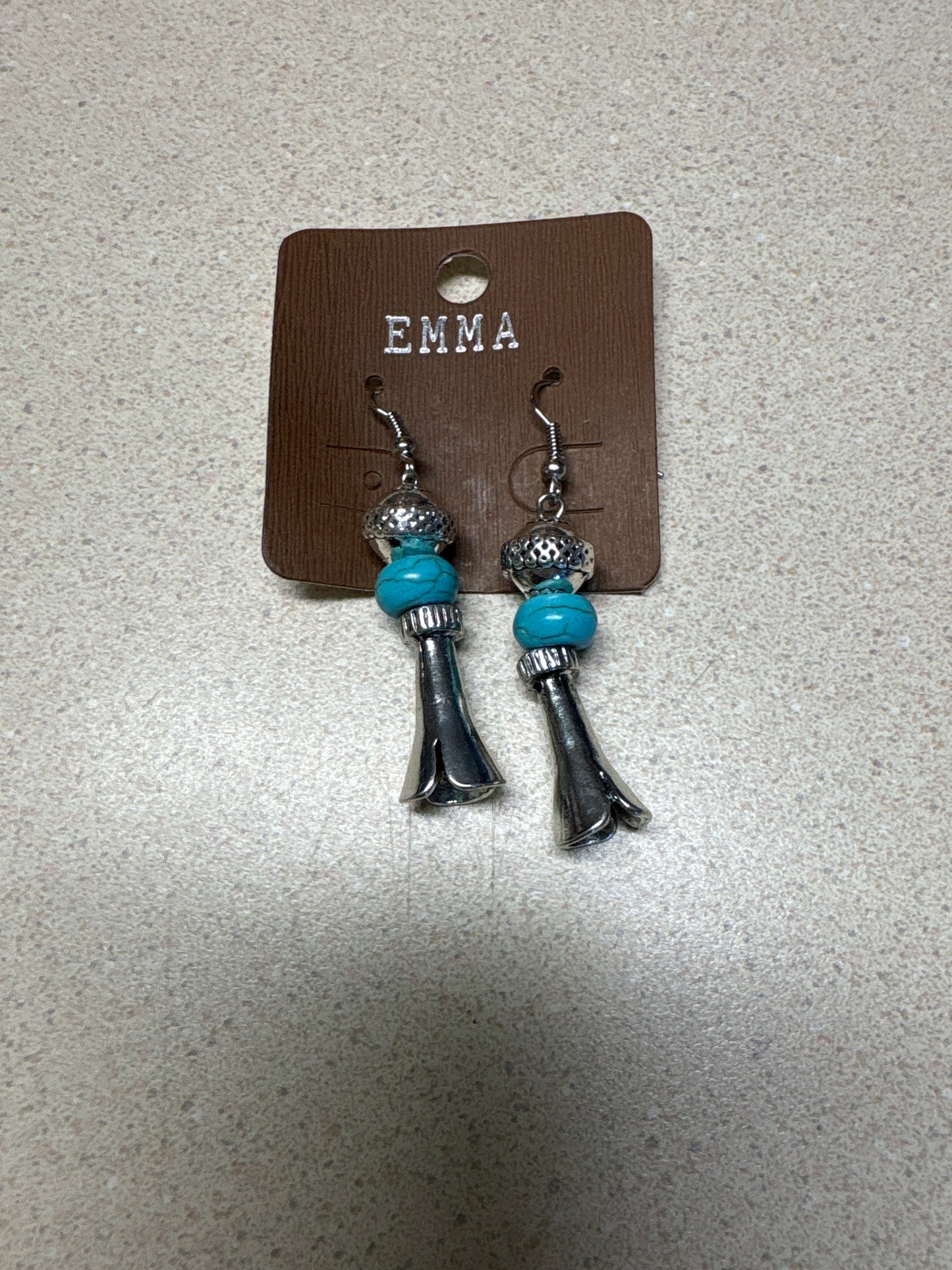 Turquoise and Silver Emma Earrings