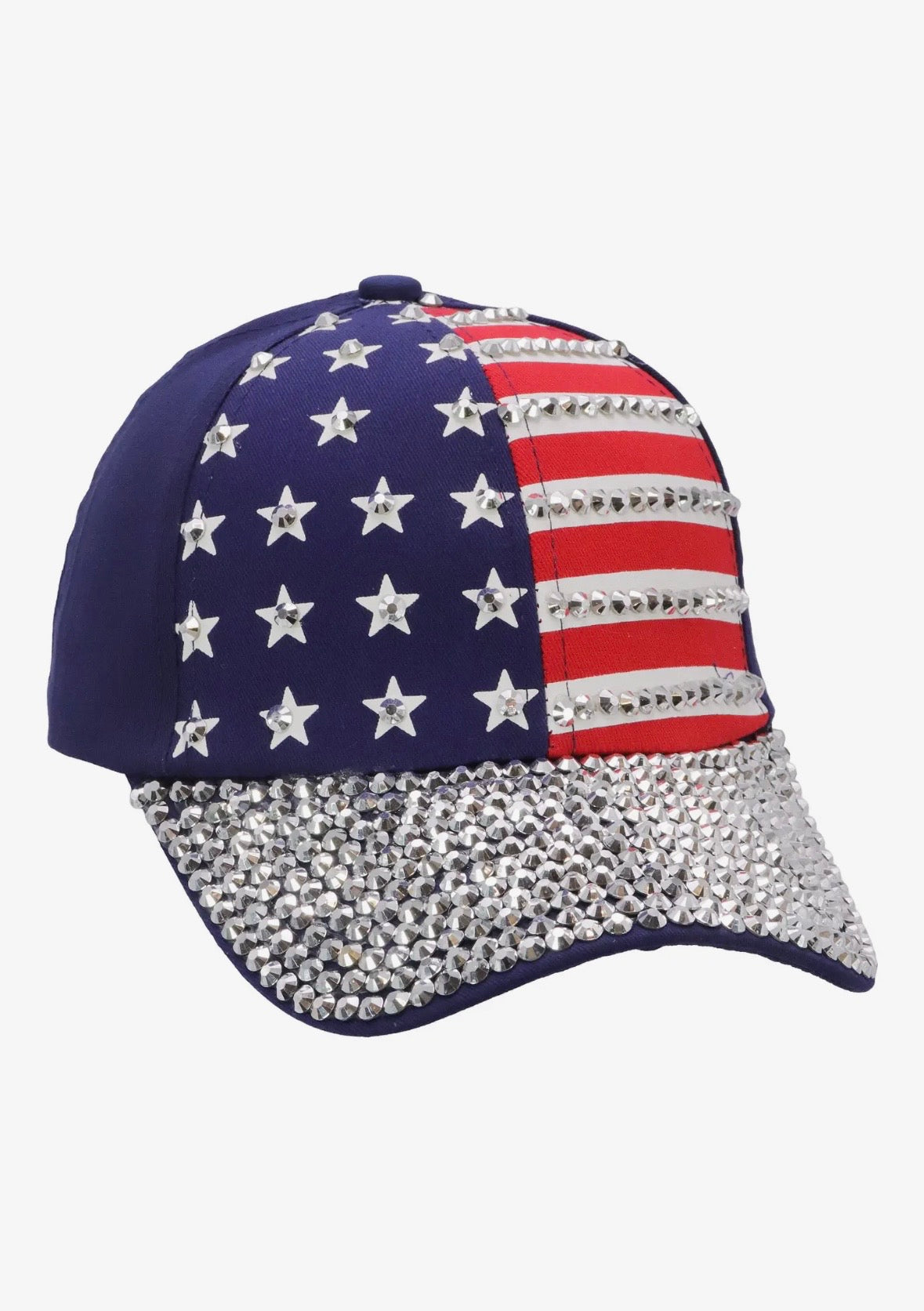 American Flag Rhinestone Ballcap