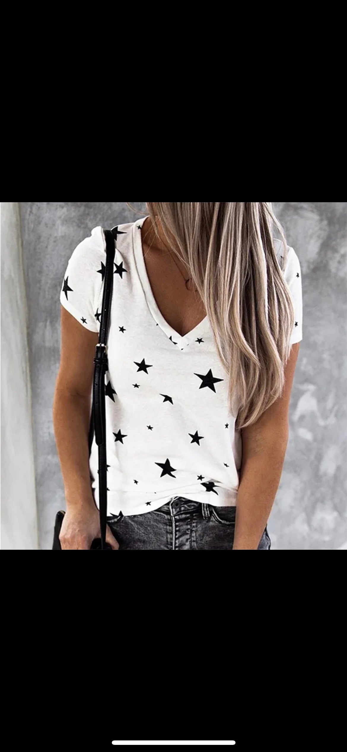 Vneck with Black Stars