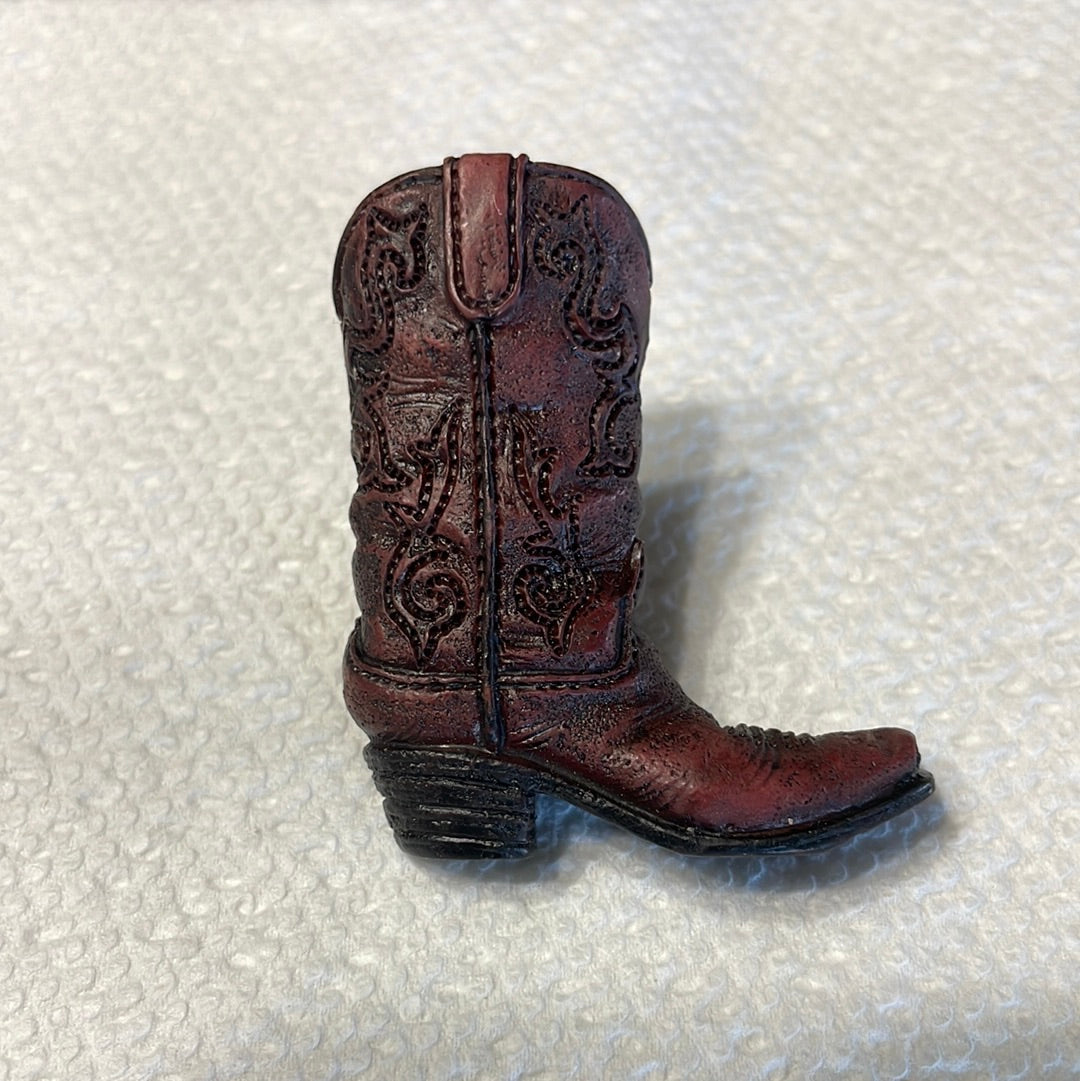 Cowboy Boot Magnet 2” x 1.5” Reddish Brown