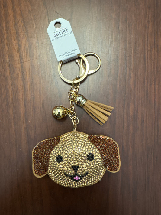 Sparkly Brown Puppy Keychain