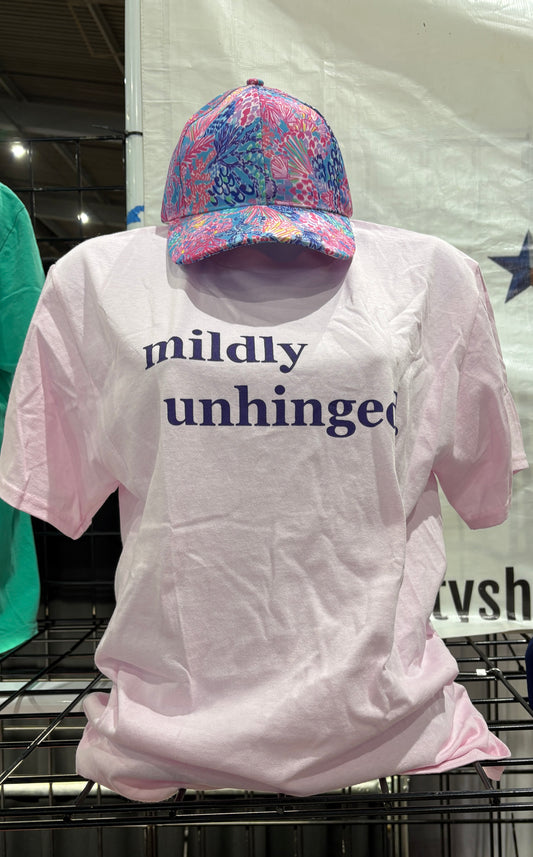 Baby Pink “Mildly Unhinged” Tee