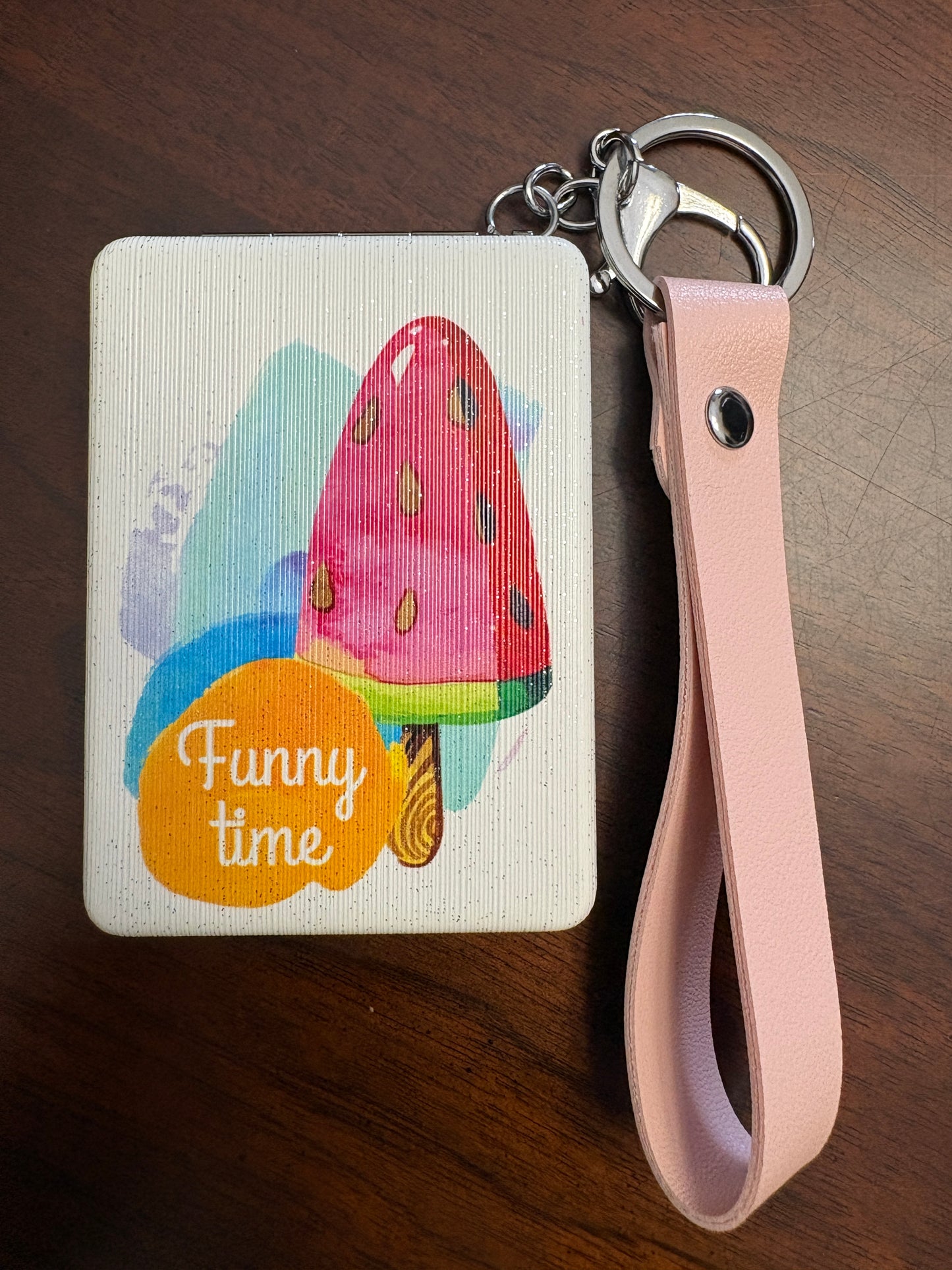 Summer Theme Compact Mirror on Keychain