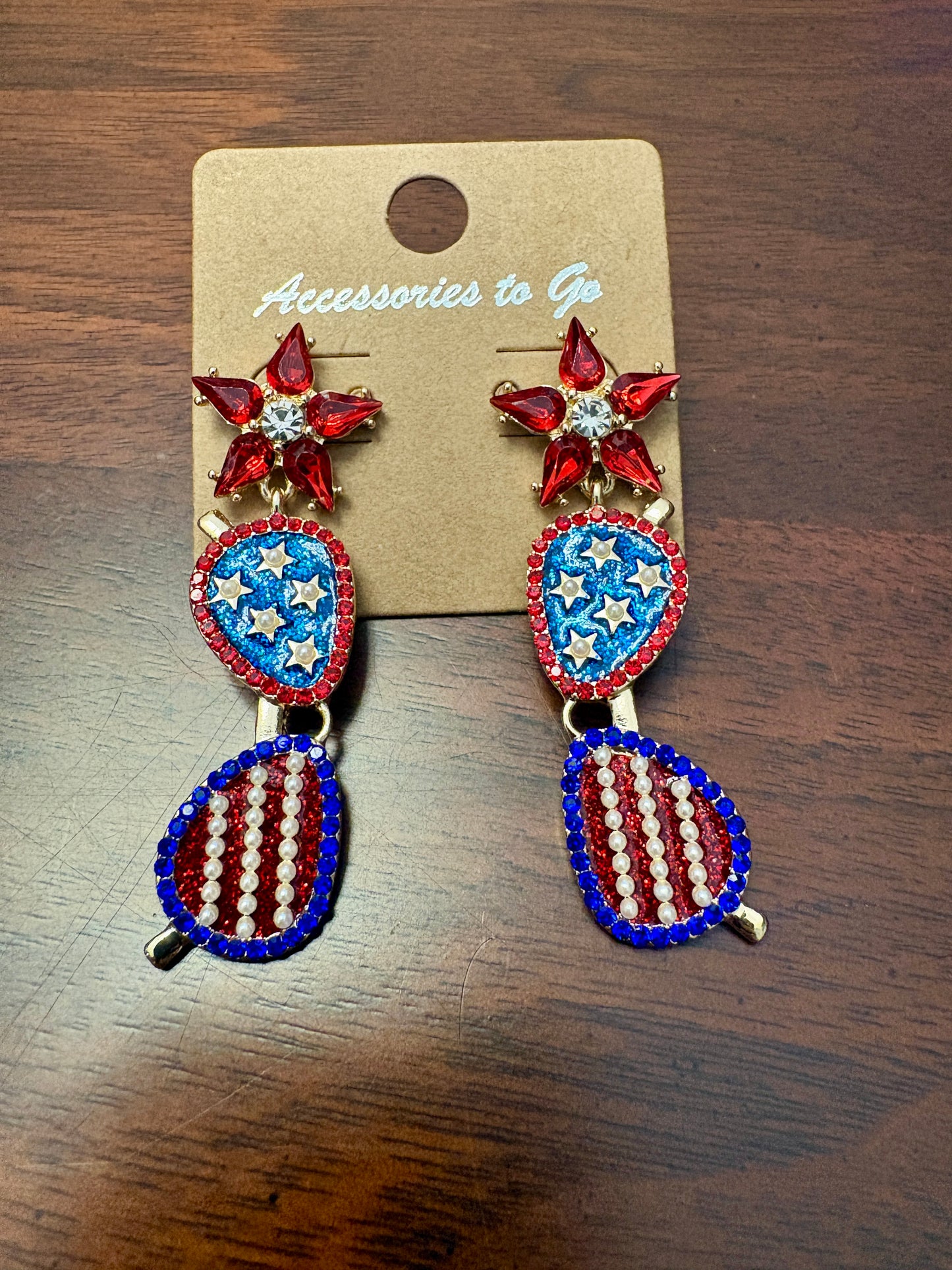 Rhinestone USA Sunglasses Earrings