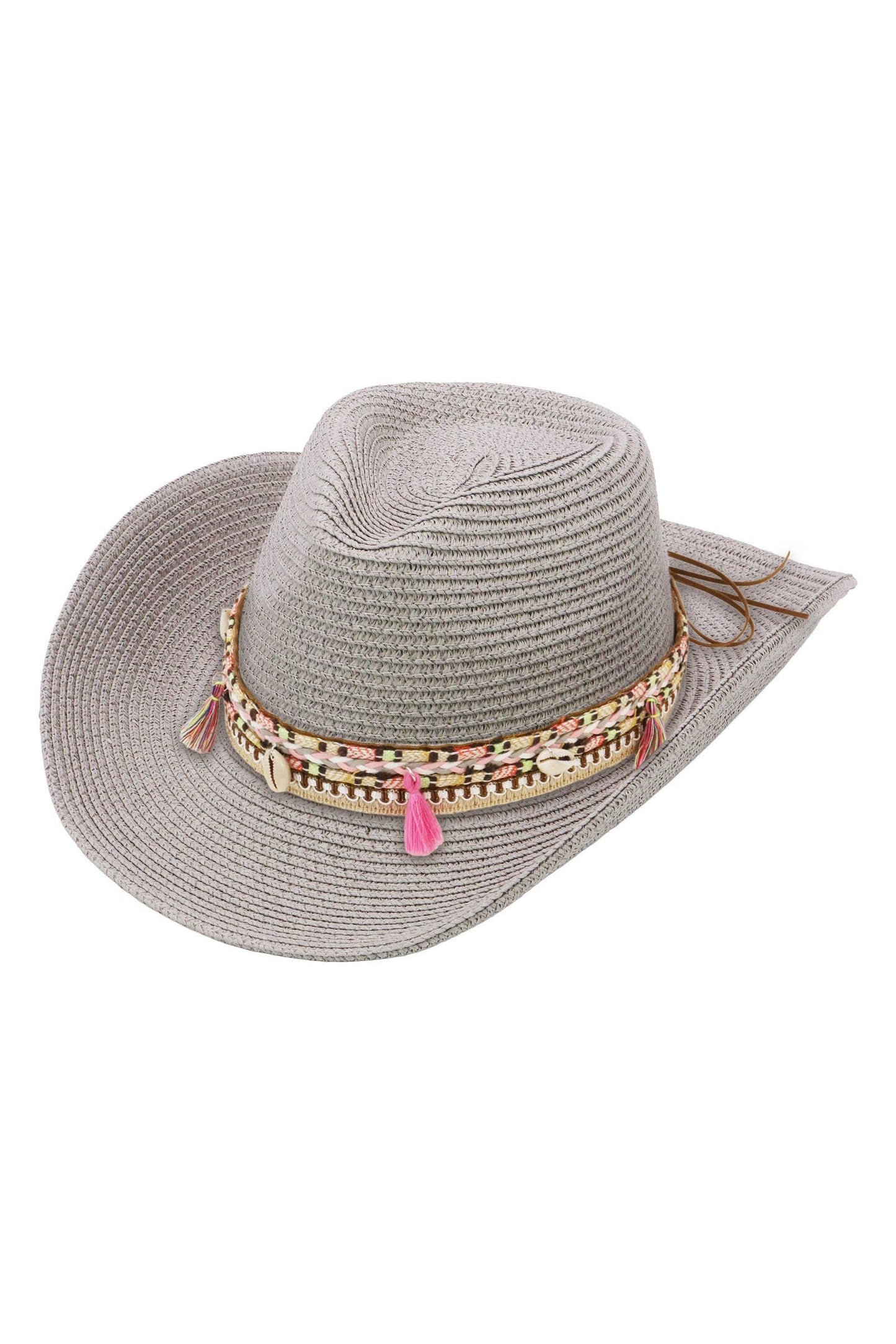 Pink Tassel Straw Coastal Cowgirl Hat