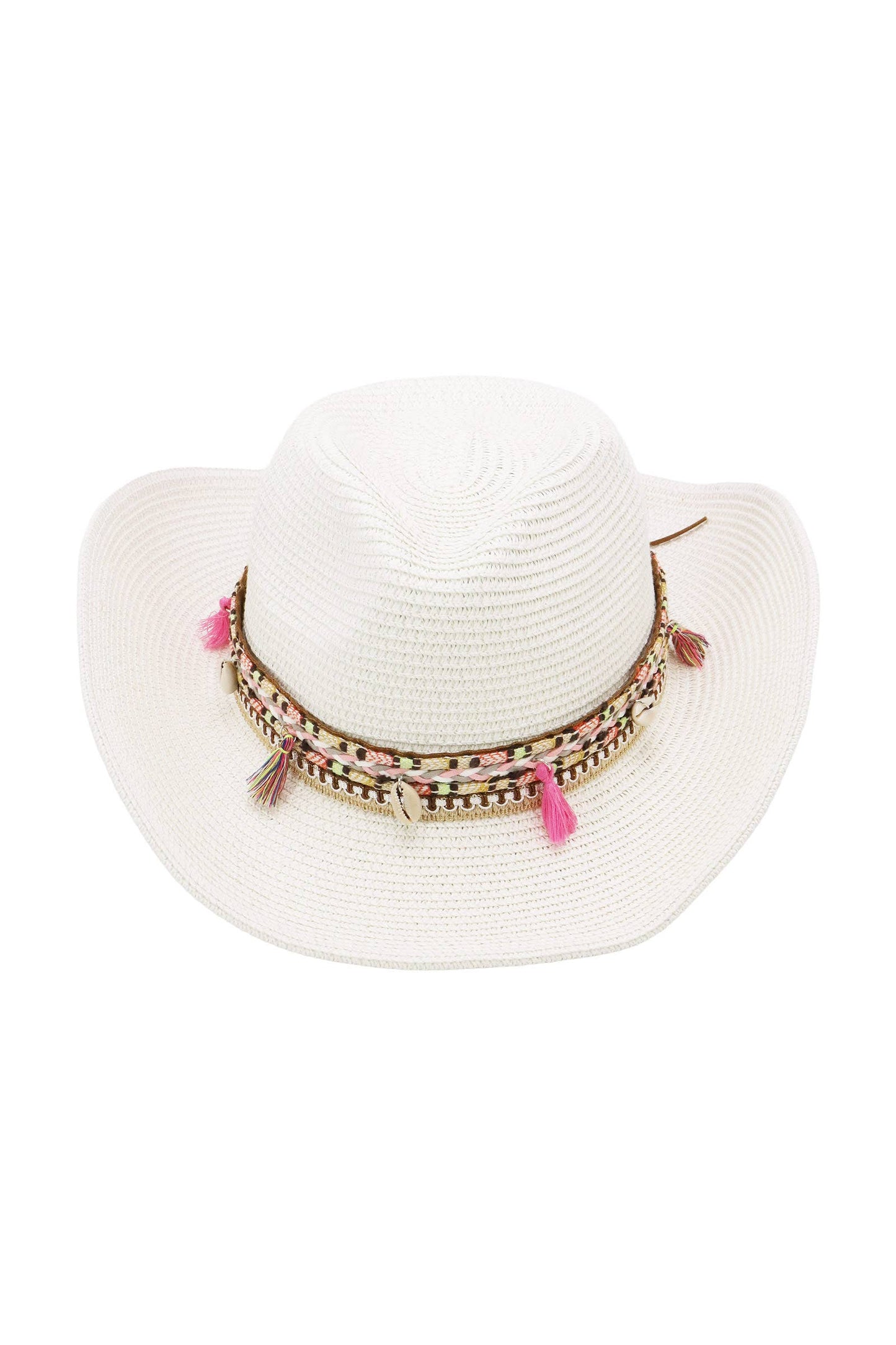 Pink Tassel Straw Coastal Cowgirl Hat