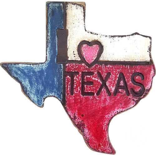 I love Texas Wall Plaque