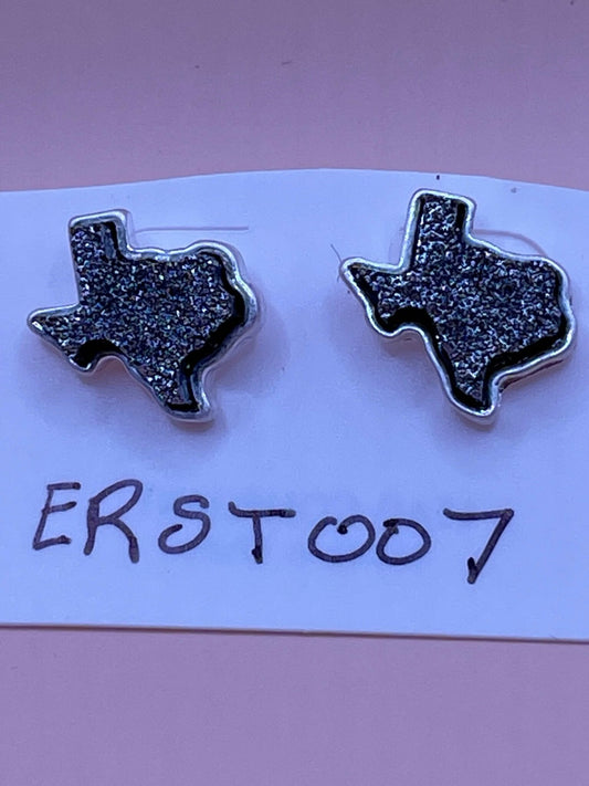 Dark Silver Texas Stud Earrings