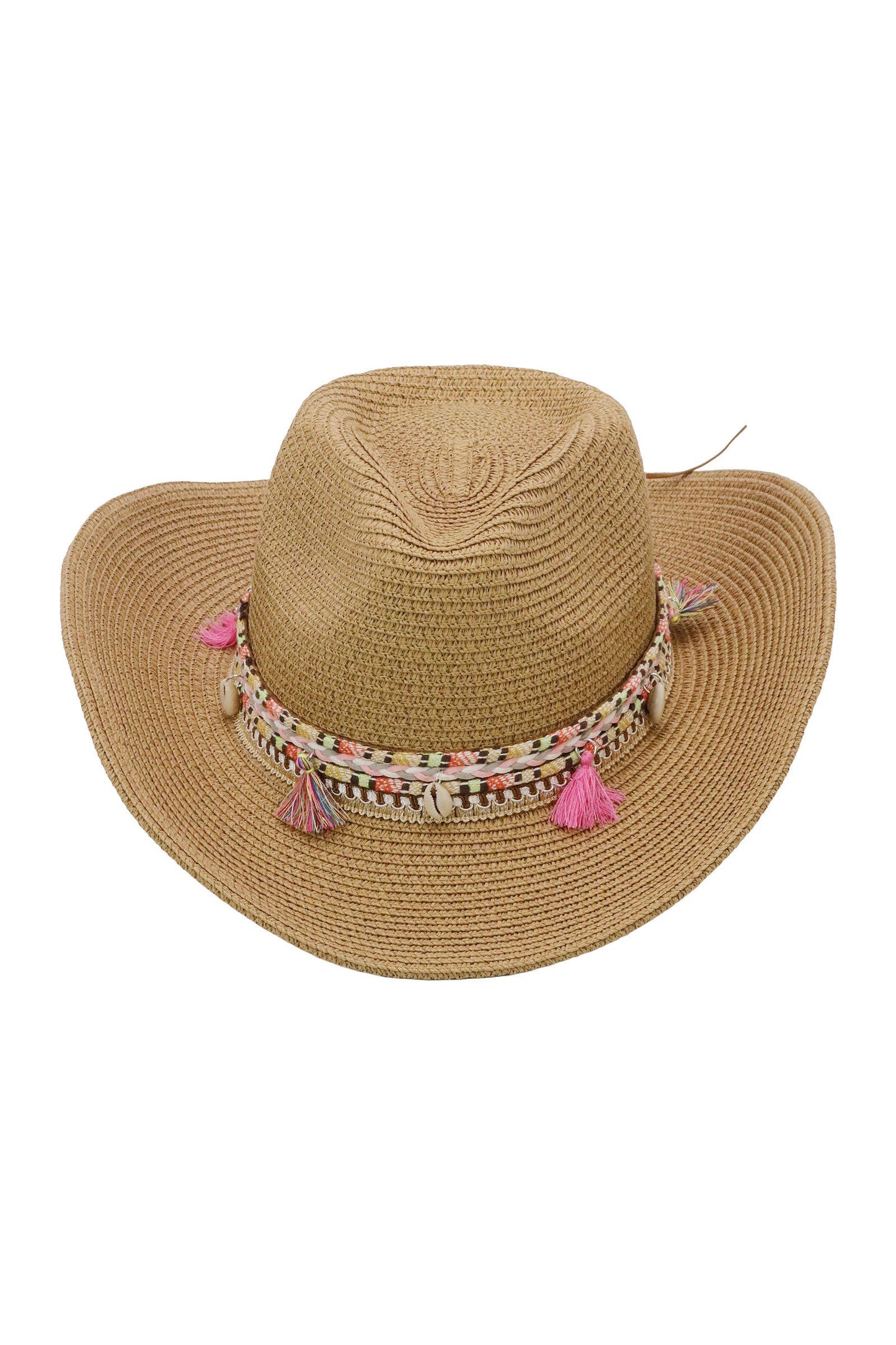 Pink Tassel Straw Coastal Cowgirl Hat