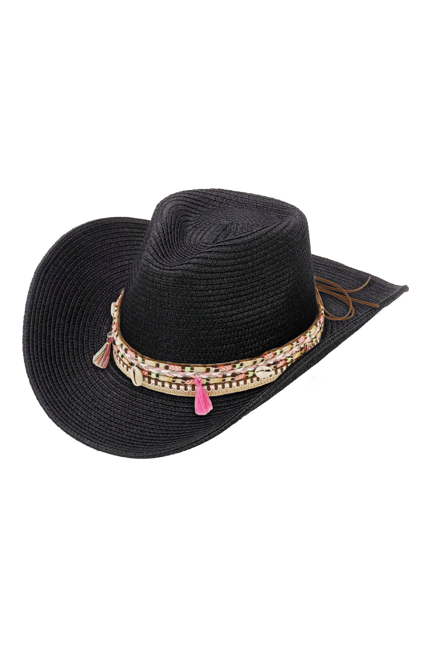 Pink Tassel Straw Coastal Cowgirl Hat