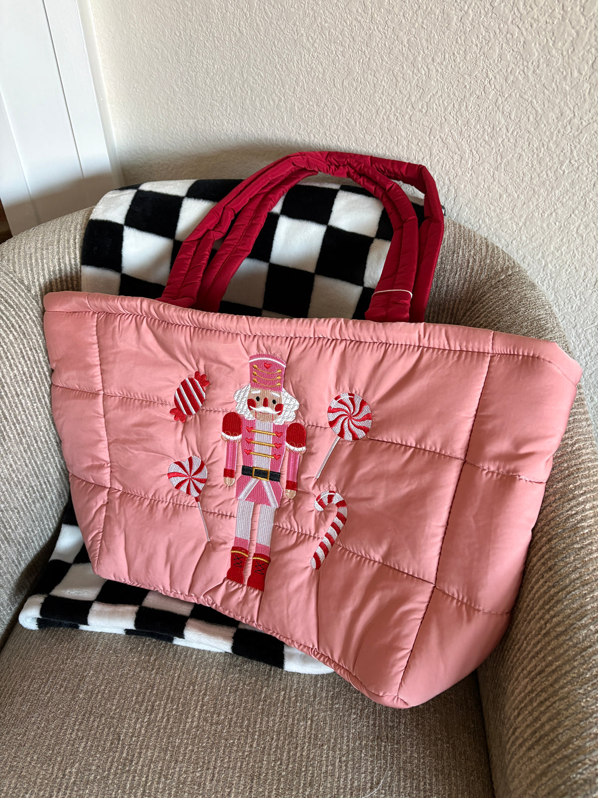 Quilted Christmas Tote Bag