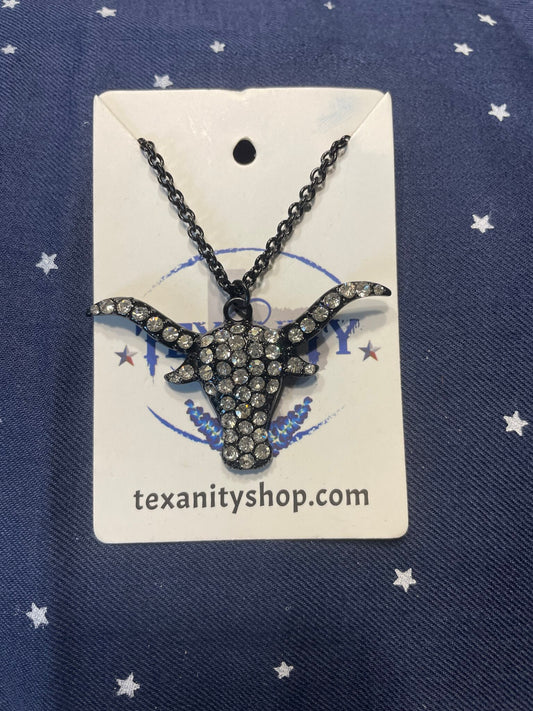 Black Chain with Blingy Skull necklace